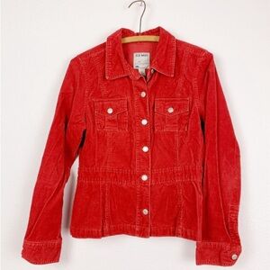 Old Navy 2003 Rust Red Corduroy Cotton Button Jacket Equestrian Womens large